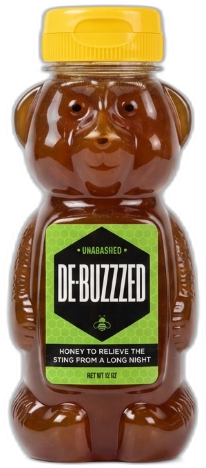 DE-BUZZZED - Unabashed Honey functional honey 12oz bear bottle