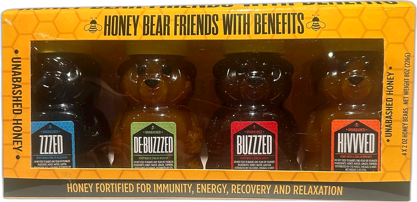 Functional Flight Variety Pack hero -- box-style composite, four bear bottles, brand cleaned white background