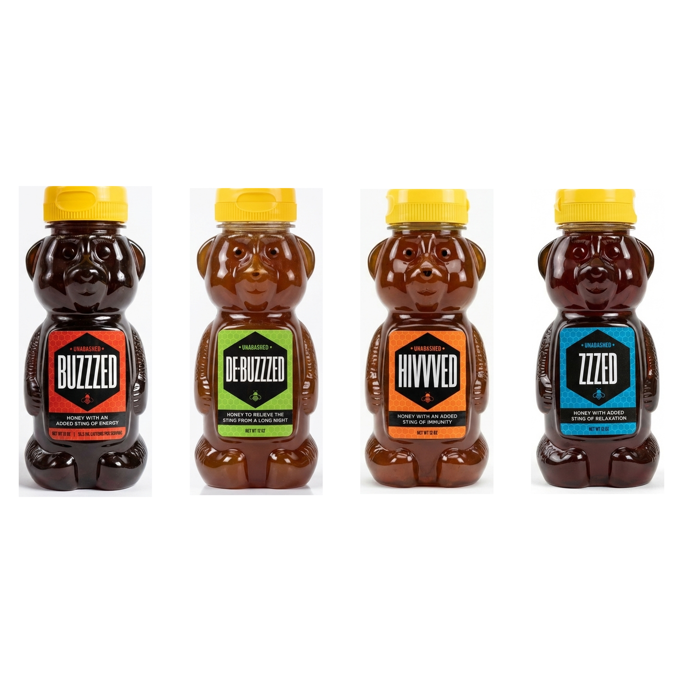 The Full Set 4-Pack 12oz Mother's Day hero composite -- four bear bottles in a row, brand asset
